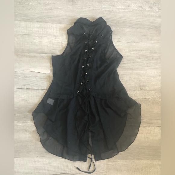 Button up tank with corset lacing detail - Picture 2 of 5